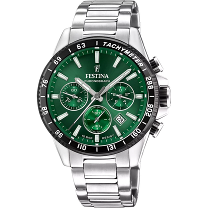 Montre FESTINA Timeless Chrono Vert acier - MONTRES -F20560/4