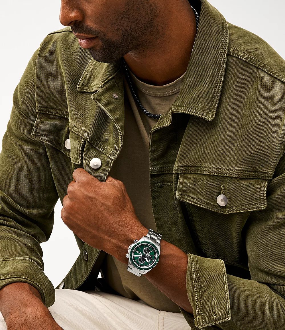 Montre FOSSIL Autocross Homme Mumtifonction Acier Vert - MONTRES - FS6127