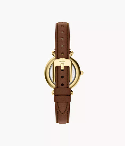 Montre FOSSIL Carlie mini dorée cuir marron - MONTRES -ES5464