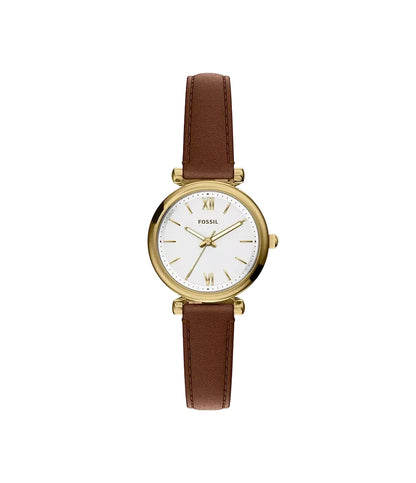 Montre FOSSIL Carlie mini dorée cuir marron - MONTRES -ES5464