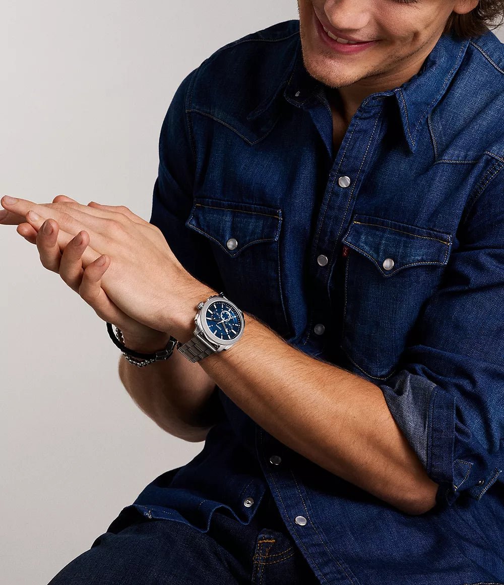 Montre FOSSIL Machine chronographe acier Bleu - MONTRES - FS6096