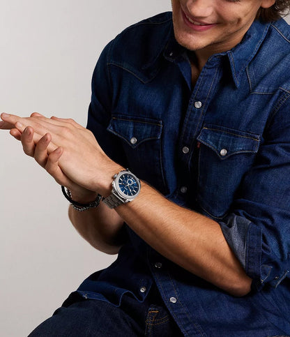 Montre FOSSIL Machine chronographe acier Bleu - MONTRES - FS6096