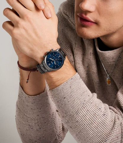 Montre FOSSIL Neutra chronographe Acier Gris Bleu - Bijouterie TAMARA