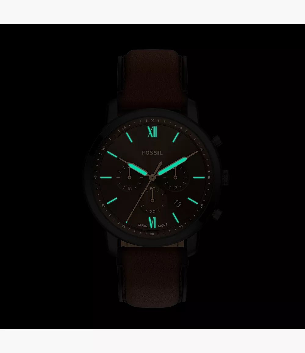 Montre FOSSIL Neutra Chronographe Noire cuir marron - MONTRES - FS6163