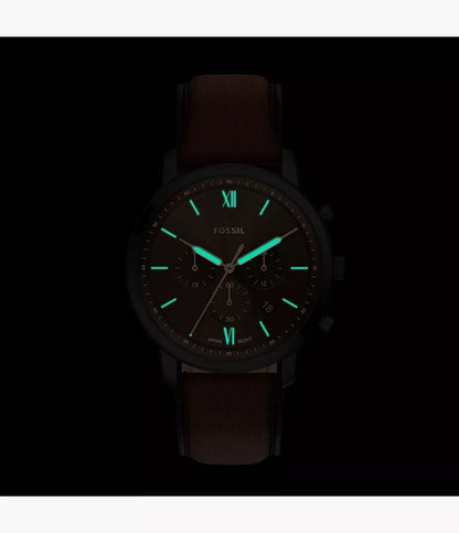 Montre FOSSIL Neutra Chronographe Noire cuir marron - MONTRES - FS6163