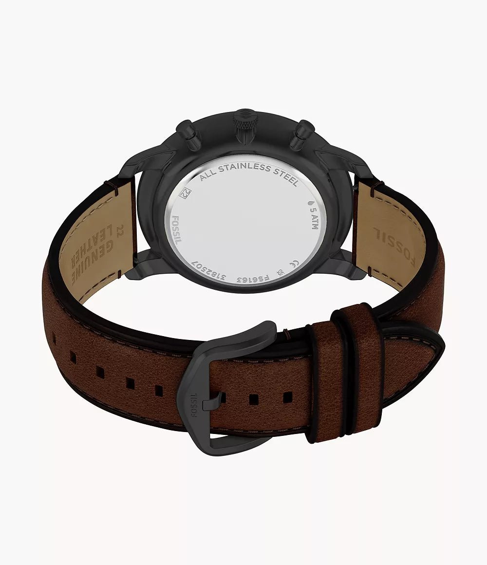 Montre FOSSIL Neutra Chronographe Noire cuir marron - MONTRES - FS6163