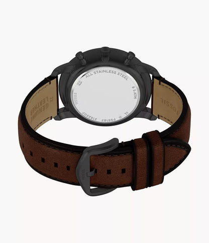 Montre FOSSIL Neutra Chronographe Noire cuir marron - MONTRES - FS6163