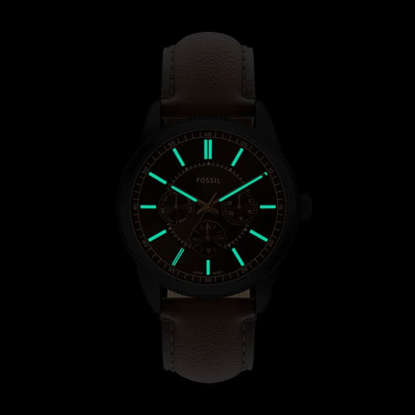 Montre FOSSIL Pearson Multifonction Noir cuir marron - MONTRES - FS6138
