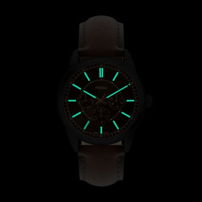 Montre FOSSIL Pearson Multifonction Noir cuir marron - MONTRES - FS6138