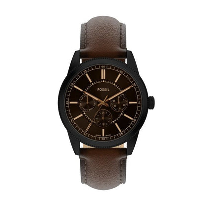 Montre FOSSIL Pearson Multifonction Noir cuir marron - MONTRES - FS6138