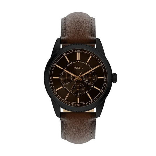 Montre FOSSIL Pearson Multifonction Noir cuir marron - MONTRES - FS6138