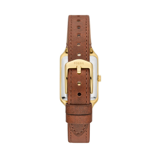 Montre FOSSIL Raquel dorée cuir brun - Fossil - Bijouterie TAMARA