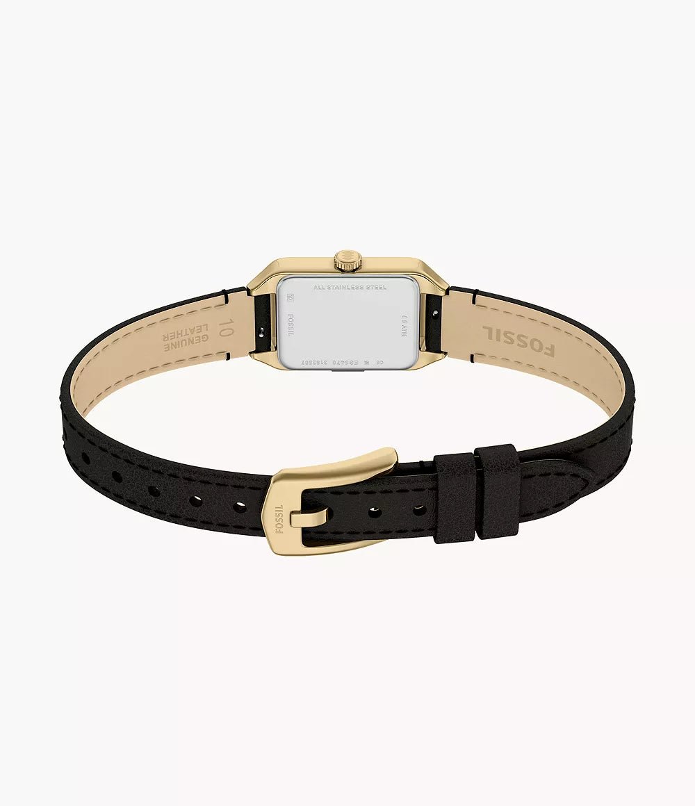 Montre FOSSIL Raquel Mini Dorée Cuir noir - MONTRES - ES5470