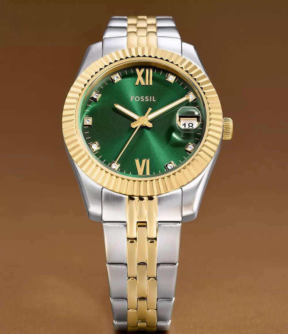Montre FOSSIL Scarlette bicolore vert - MONTRES - ES5388