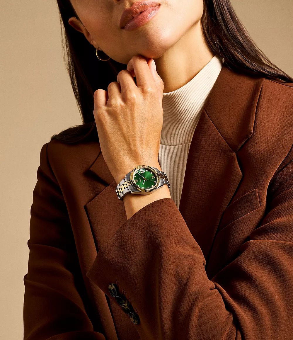 Montre FOSSIL Scarlette bicolore vert - MONTRES - ES5388