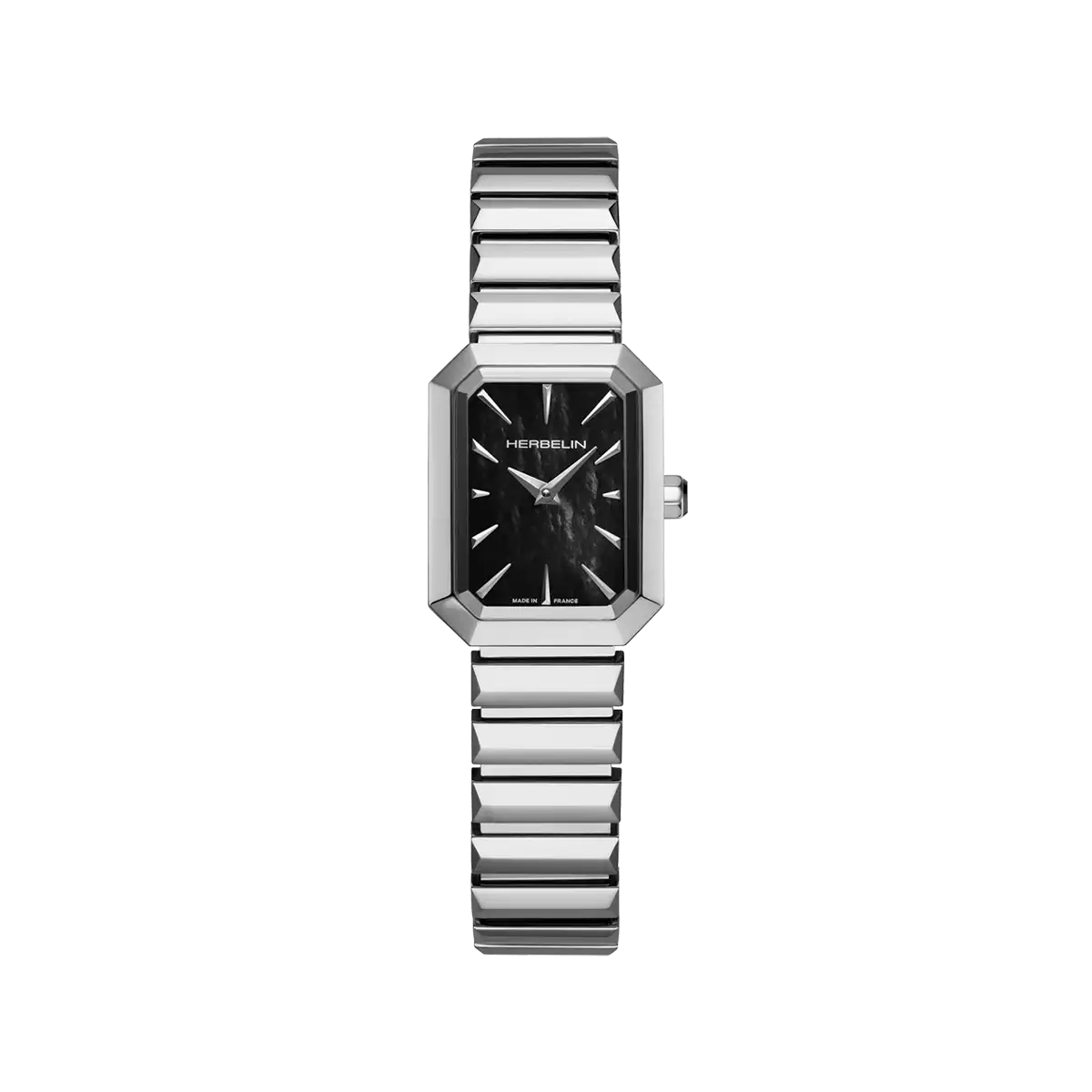 Montre HERBELIN Femme Octogône Acier nacre noir - Bijouterie TAMARA