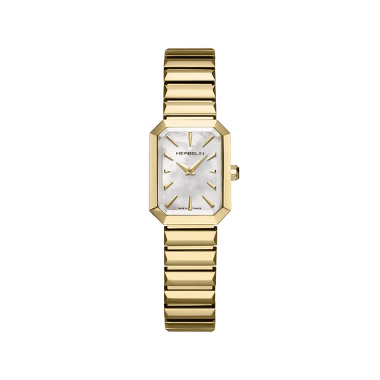 Montre HERBELIN Femme Octogône Doré nacre blanche - Bijouterie TAMARA