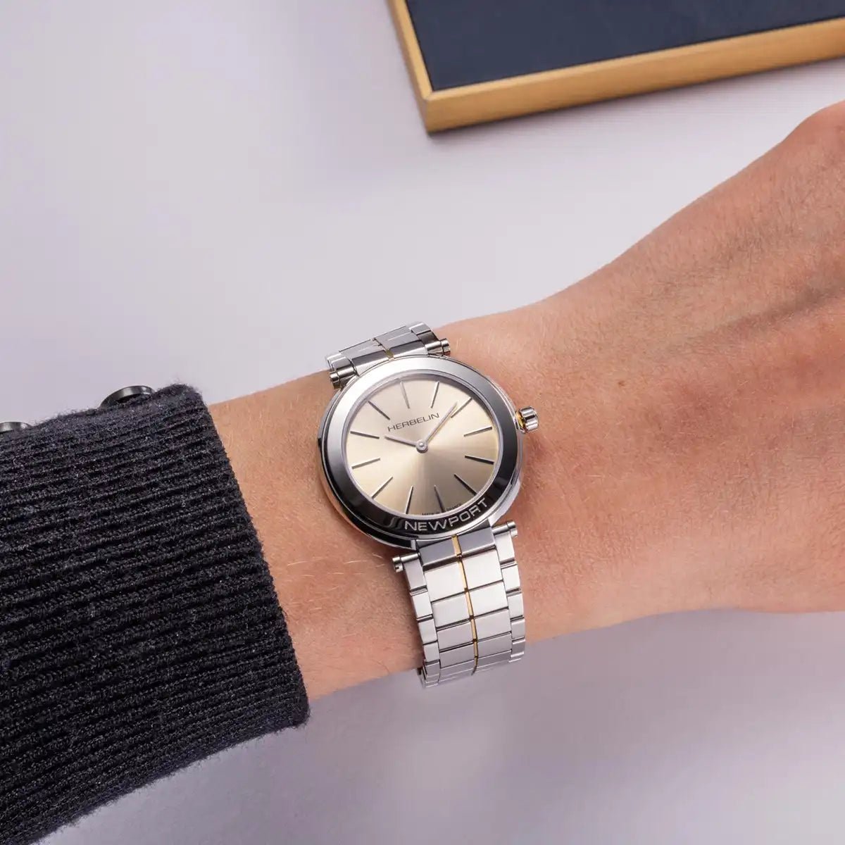 Montre HERBELIN Newport Slim femme Acier champagne - Herbelin - Bijouterie TAMARA