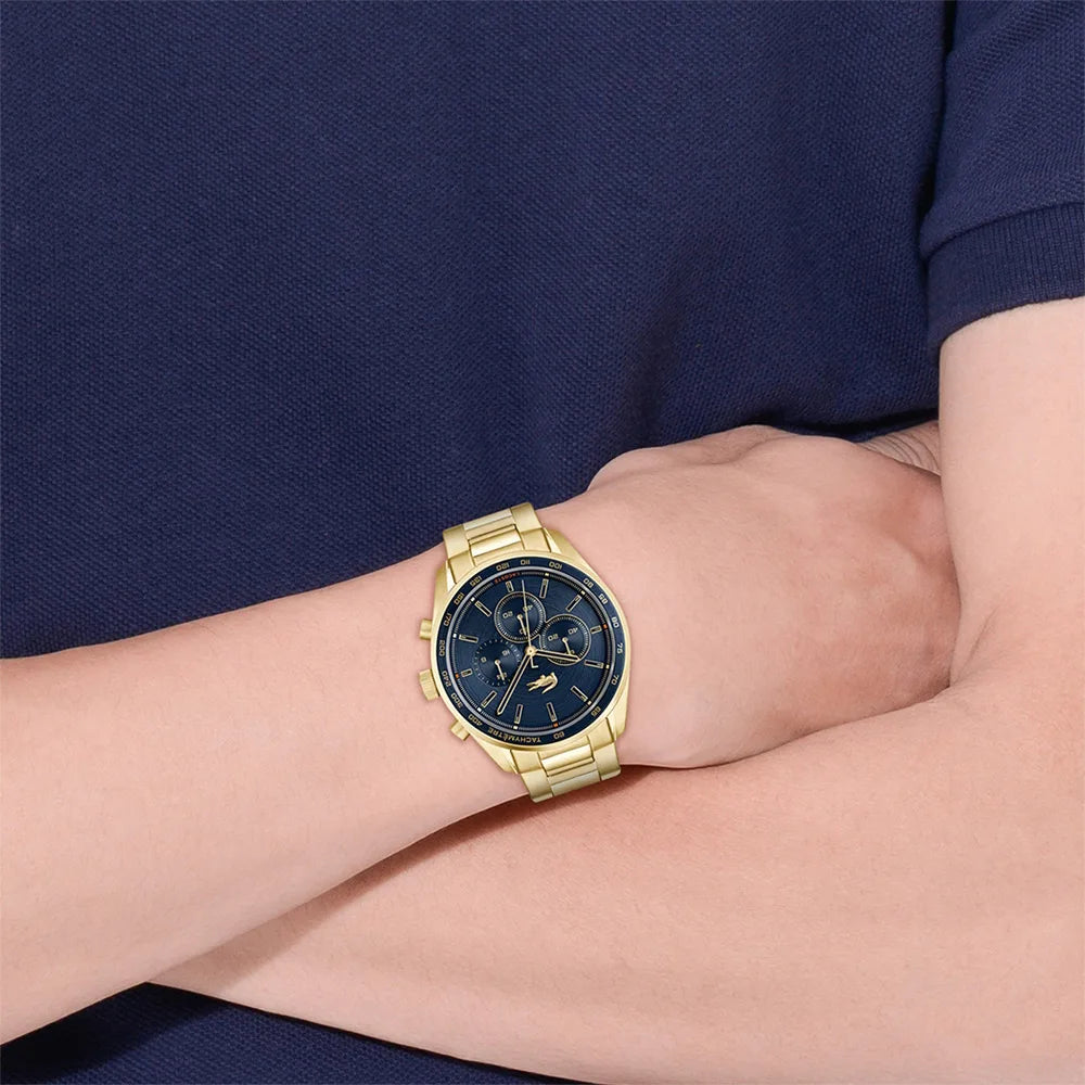 Montre LACOSTE Boston Chrono homme Doré Bleu
