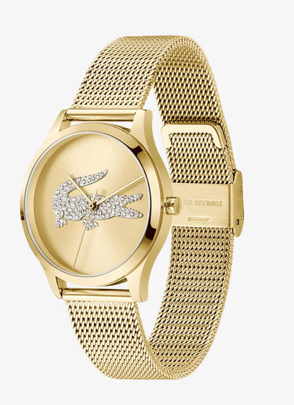 Montre LACOSTE Crocodelle Dorée Brillants - Bijouterie TAMARA