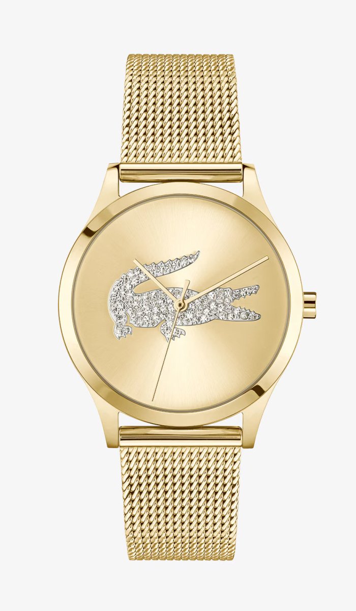 Montre LACOSTE Crocodelle Dorée Brillants - Bijouterie TAMARA
