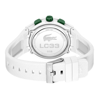 Montre LACOSTE LC33 Homme Blanc vert silicone - Bijouterie TAMARA