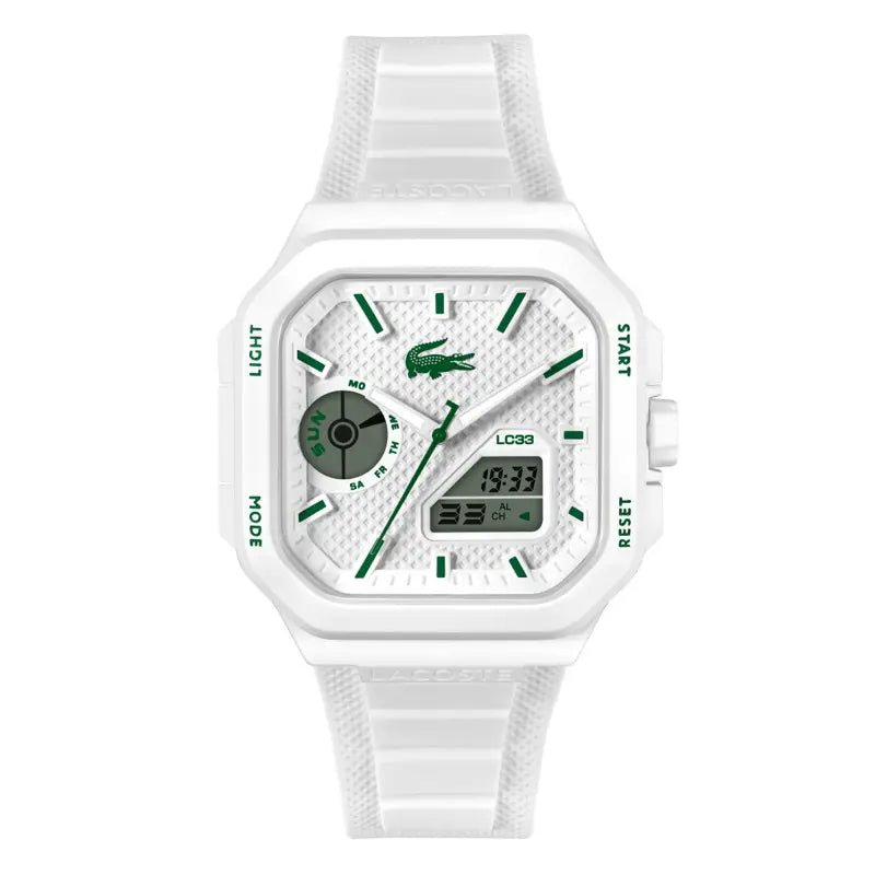 Montre LACOSTE LC33 Homme Carré Blanc silicone - MONTRES - 2011506