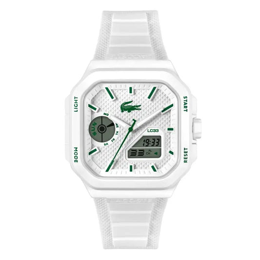 Montre LACOSTE LC33 Homme Carré Blanc silicone - MONTRES - 2011506