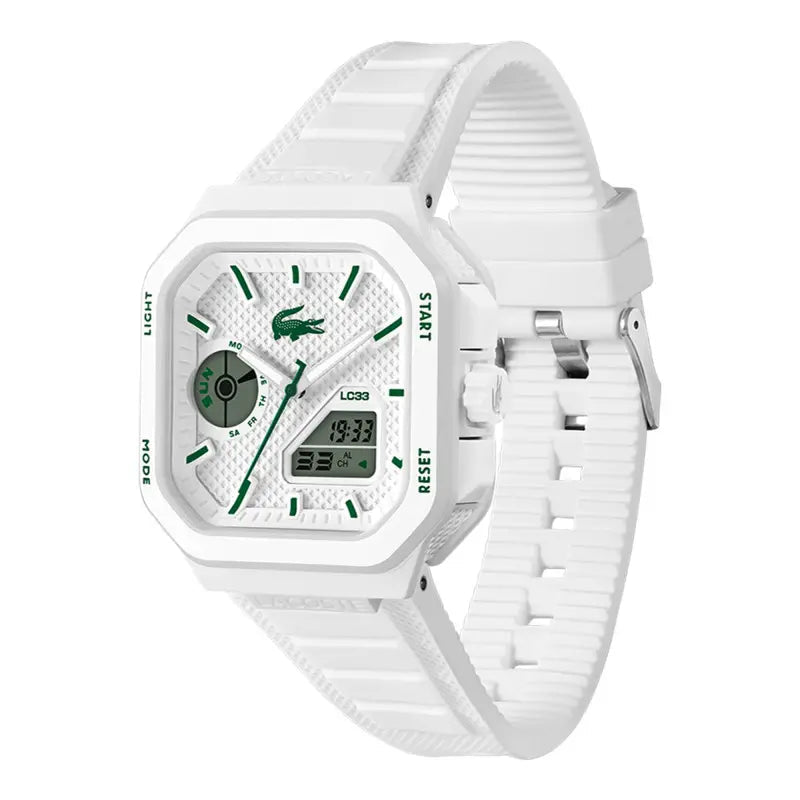 Montre LACOSTE LC33 Homme Carré Blanc silicone - MONTRES - 2011506