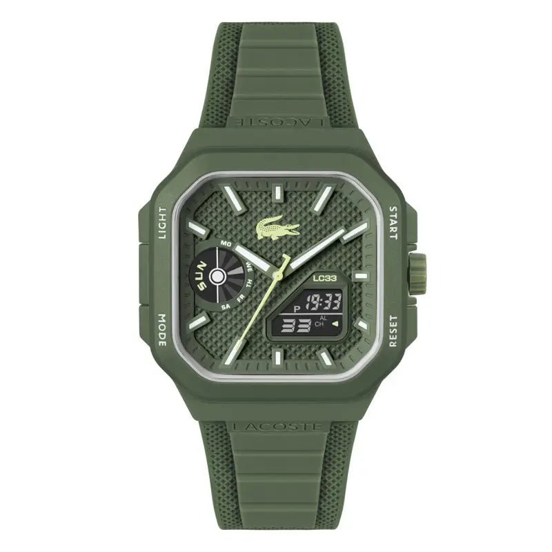 Montre LACOSTE LC33 Homme Carré Vert silicone - MONTRES - 2011505