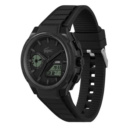 Montre LACOSTE LC33 Homme Noir silicone - Bijouterie TAMARA