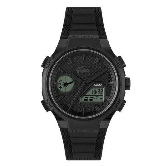 Montre LACOSTE LC33 Homme Noir silicone - Bijouterie TAMARA