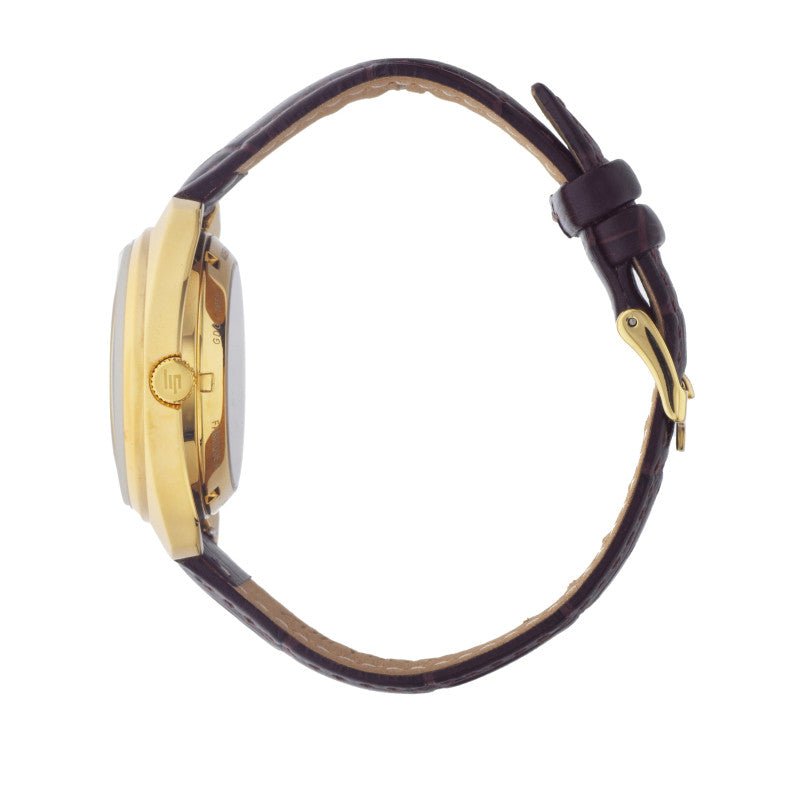 Montre LIP De Gaulle Automatique Doré Argent Cuir Marron - MONTRES - 671881