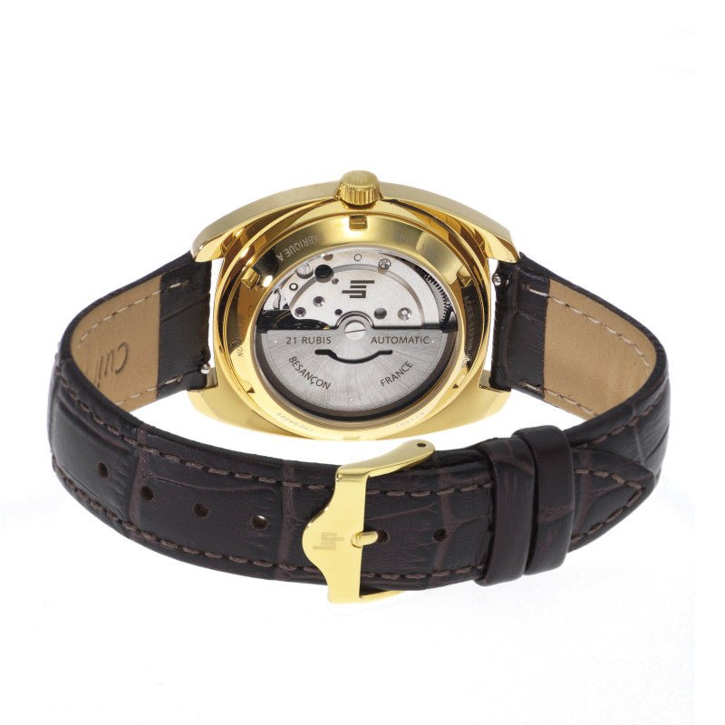 Montre LIP De Gaulle Automatique Doré Argent Cuir Marron - MONTRES - 671881