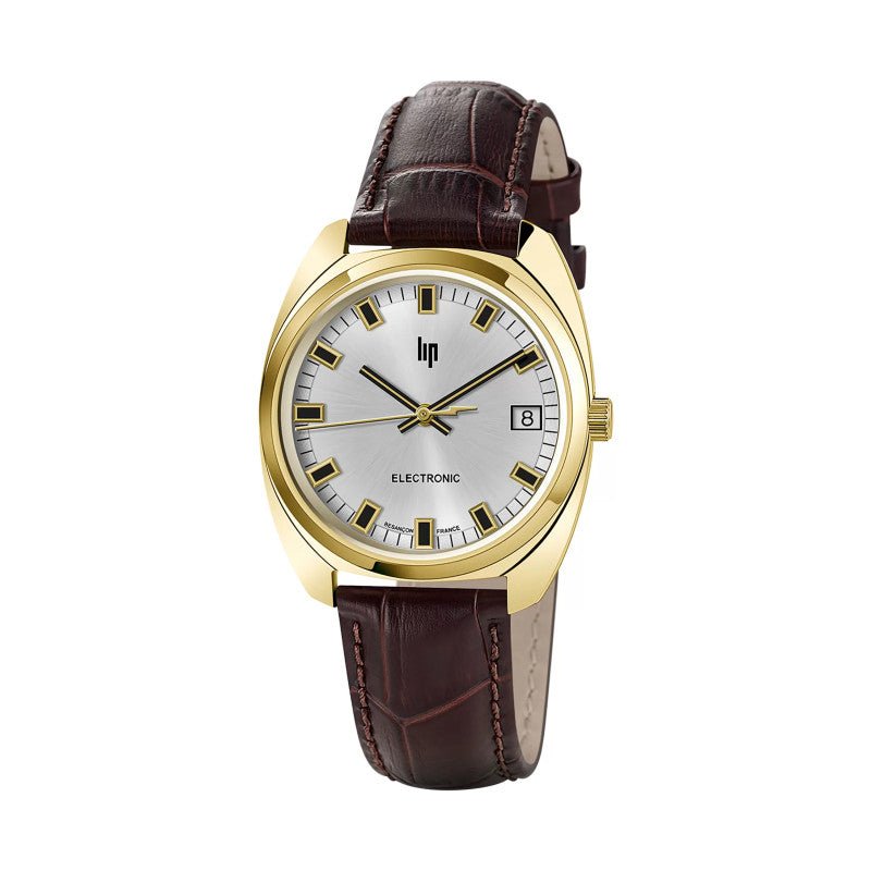 Montre LIP De Gaulle Dorée Argent Cuir Marron - MONTRES - 671022