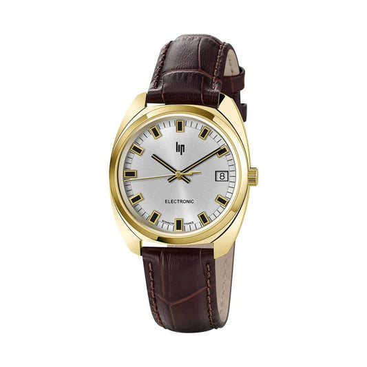Montre LIP De Gaulle Dorée Argent Cuir Marron - MONTRES - 671022