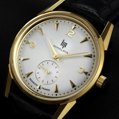 Montre LIP Himalaya 35mm Dorée cuir noir - LIP - Bijouterie TAMARA