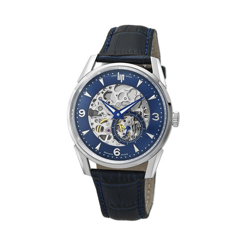 Montre LIP Himalaya automatique squelette Bleu Cuir Bleu foncé - MONTRES -671725
