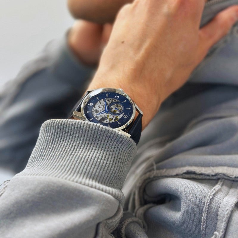 Montre LIP Himalaya automatique squelette Bleu Cuir Bleu foncé - MONTRES -671725
