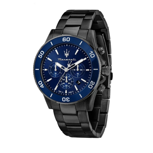 Montre Maserati Competizione Chrono Acier Noire Bleue - Maserati - Bijouterie TAMARA