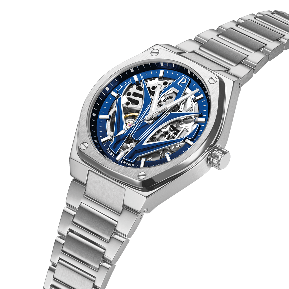 Montre Pierre LANNIER ARDENT Acier Squellette Bleu - MONTRES -324D161
