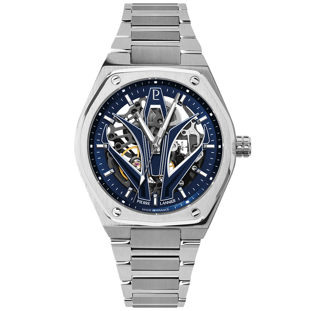 Montre Pierre LANNIER ARDENT Acier Squellette Bleu - MONTRES -324D161