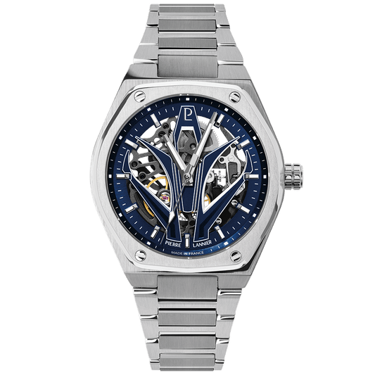 Montre Pierre LANNIER ARDENT Acier Squellette Bleu - MONTRES -324D161