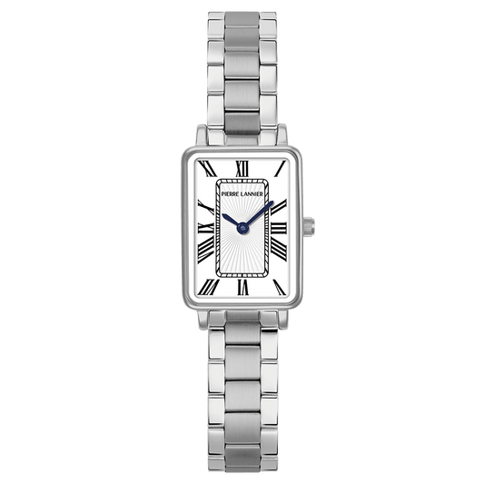 Montre Pierre LANNIER ARIANE Acier Blanc Chiffres Romains - MONTRES -051J601