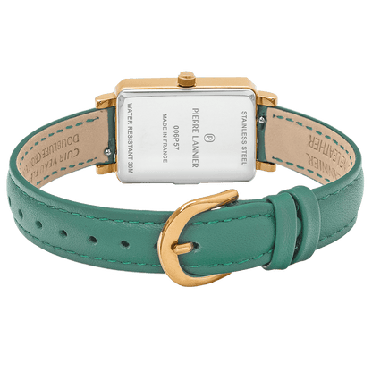 Montre Pierre LANNIER ARIANE Doré Vert Cuir vert - Bijouterie TAMARA