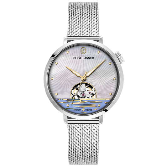 Montre Pierre LANNIER AUSTRALE Acier Nacre blanche - MONTRES - 150H691