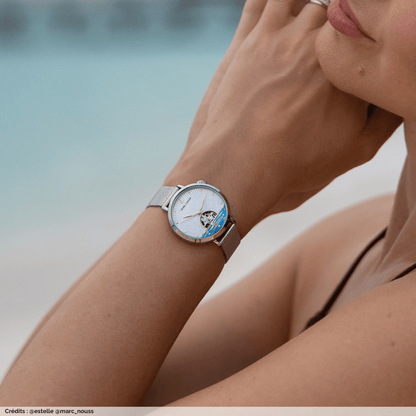 Montre Pierre LANNIER AUSTRALE Acier Nacre blanche - MONTRES - 150H691