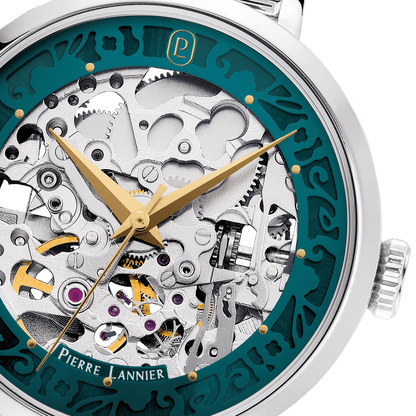 Montre Pierre LANNIER AUTOMATIC Femme Acier Squelette vert Acier - Bijouterie TAMARA