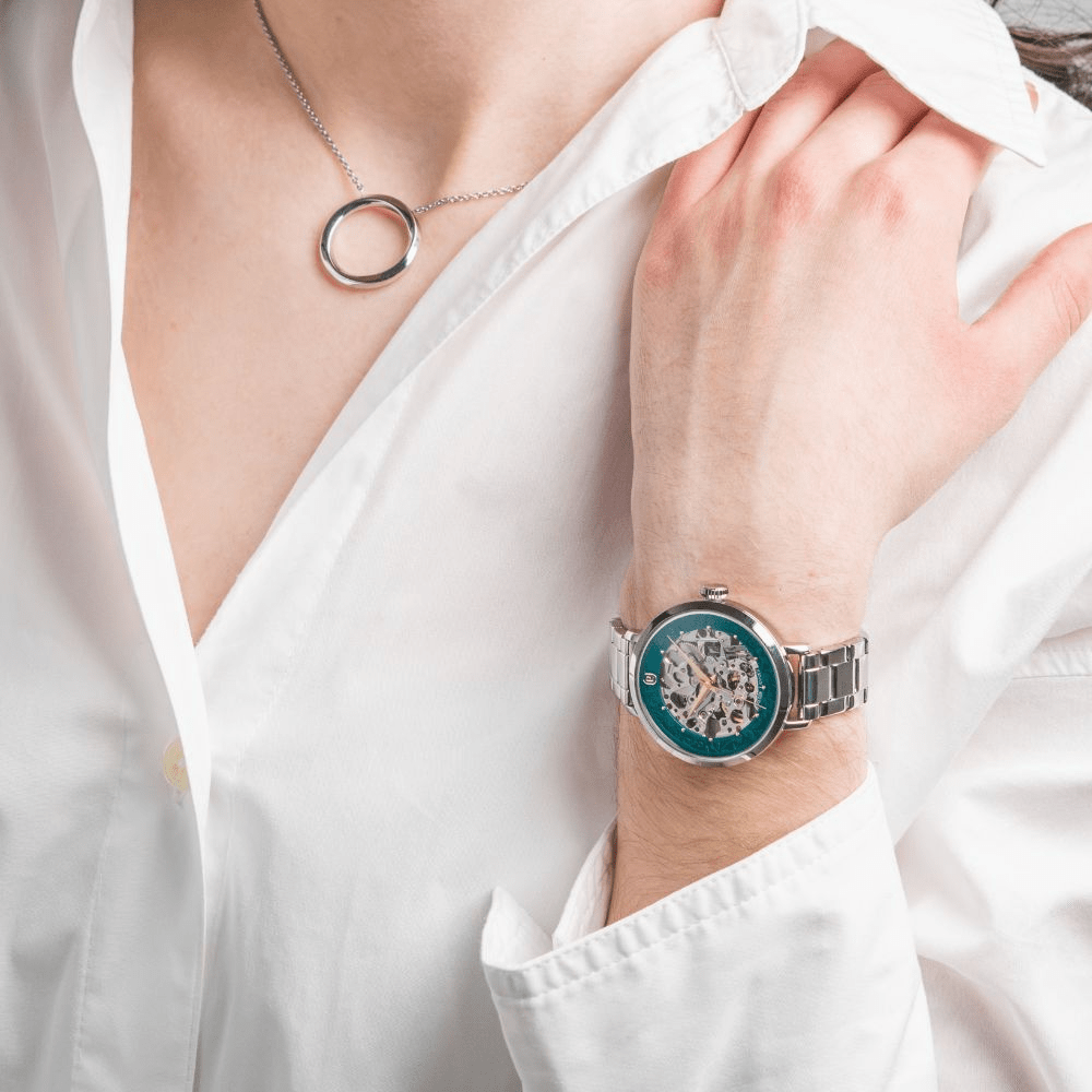 Montre Pierre LANNIER AUTOMATIC Femme Acier Squelette vert Acier - Bijouterie TAMARA