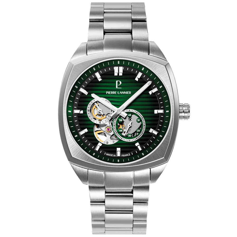 Montre Pierre Lannier Homme ARCADIUS automatique Acier Vert - MONTRES - 328F171